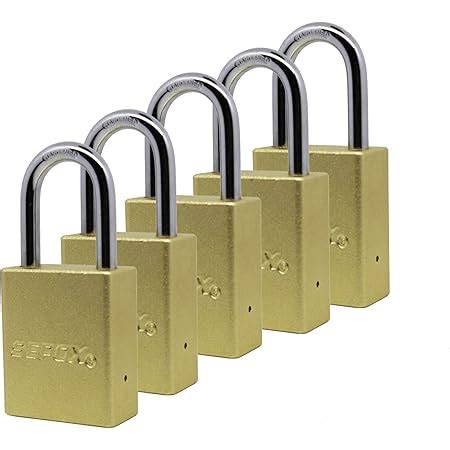 5 padlocks with same key.